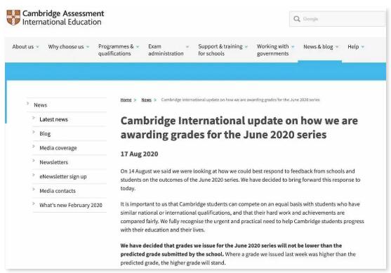迫于壓力，英國或重新評定Alevel分數(shù)！